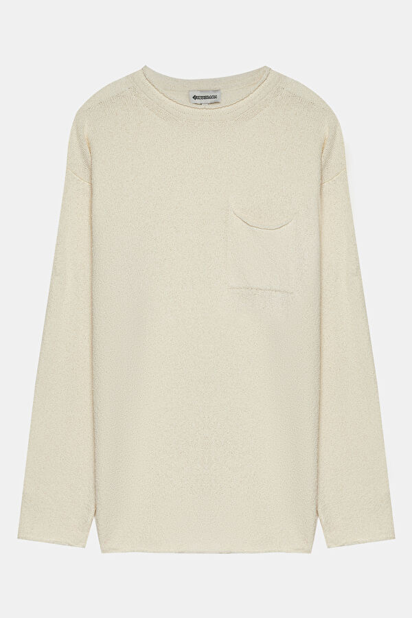 Ecru Knitted Men's Sweater