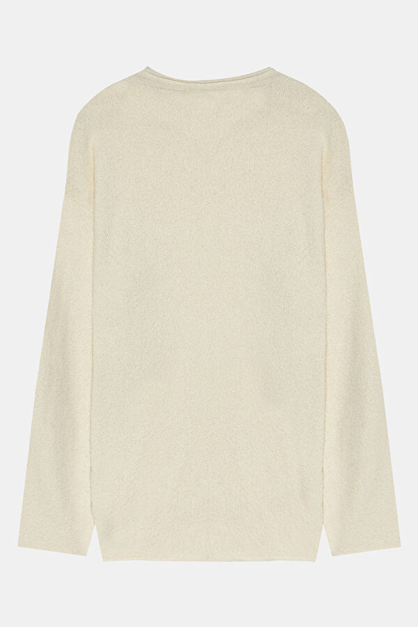 Ecru Knitted Men's Sweater 2