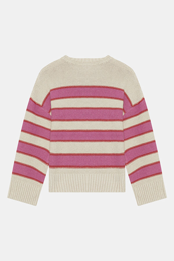 Women's Sweater with Off-White Striped Pattern 2