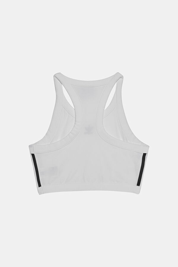 Dar Kalıp Beyaz O Yaka Çizgili Desenli T-Shirt 2
