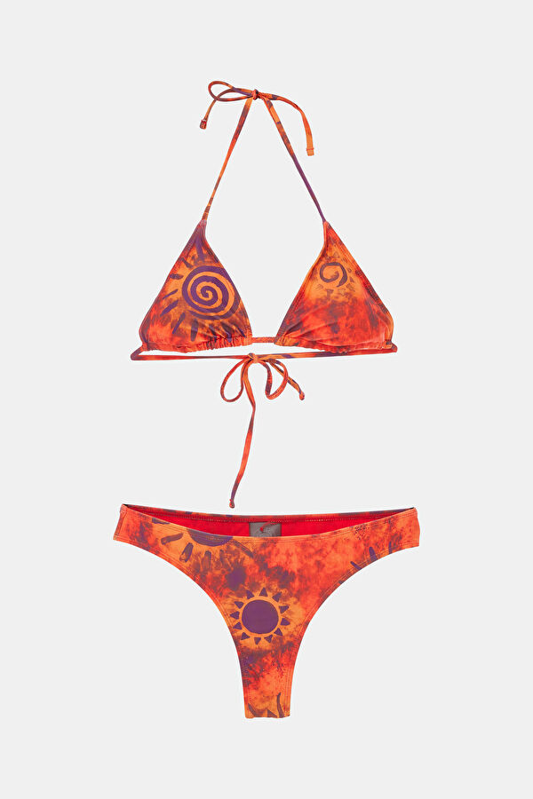 Turuncu Desenli Bikini 3