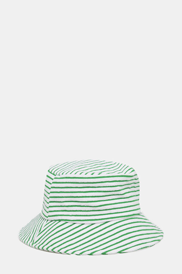 Green Striped Patterned Hat 2