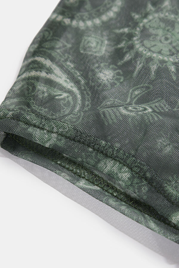 Green Patterned Midi Women's Dress 4