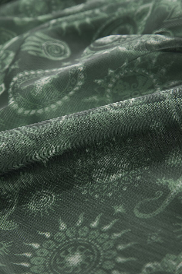 Green Patterned Midi Women's Dress 5