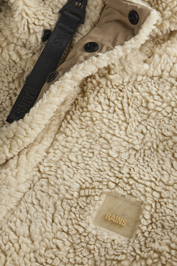 Beige Design Filled Hoodie Coat 3
