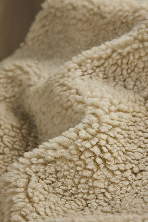 Beige Design Filled Hoodie Coat 6