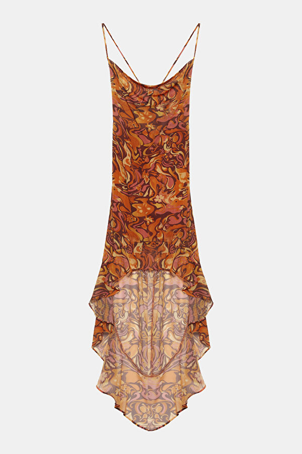 Multicolor Design Filled Plunge neckline Dress