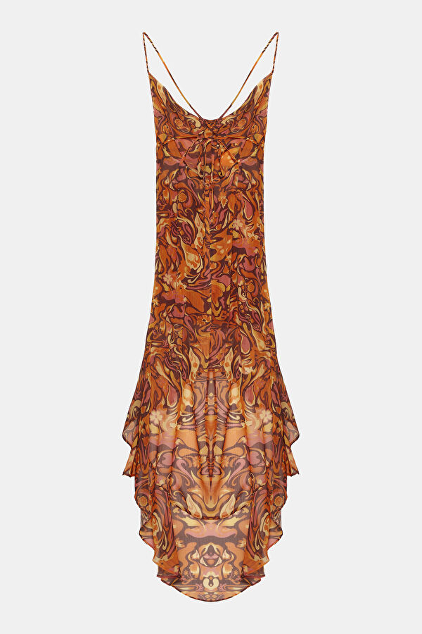 Multicolor Design Filled Plunge neckline Dress 2