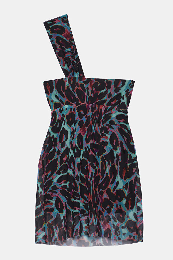 Colorful Patterned Mini Women's Dress 2