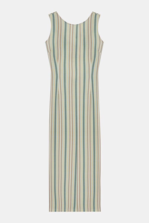 Colorful Patterned Maxi Women's Dress