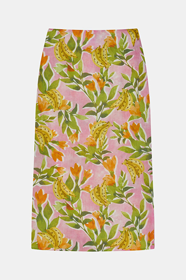 Çok Renkli Desenli Kadın Etek