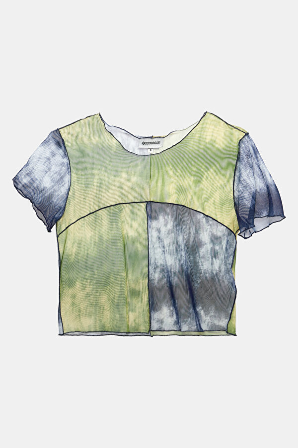 Multicolor Design Filled Bicycle Collar Blouse