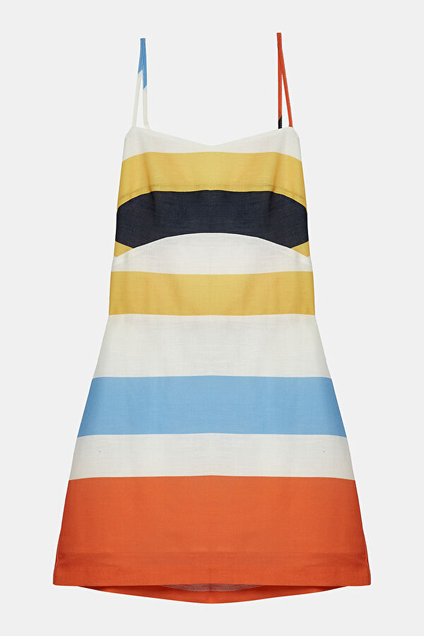 Colorful Striped Mini Dress for Women