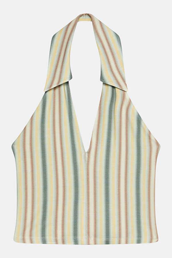 Colorful Patterned Sleeveless Women's Blouse