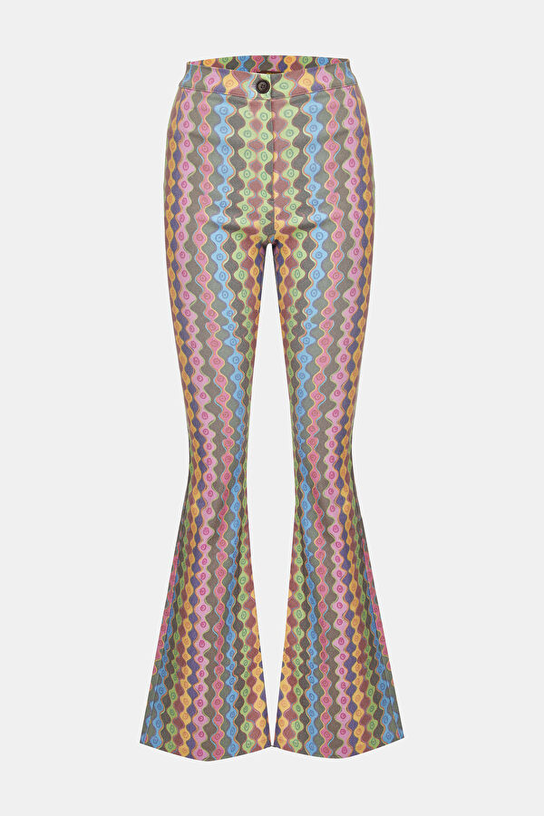 Çok Renkli Wide Leg Kadın Pantolon