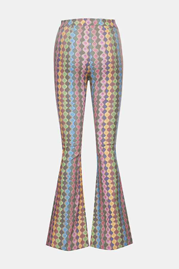 Çok Renkli Wide Leg Kadın Pantolon 2