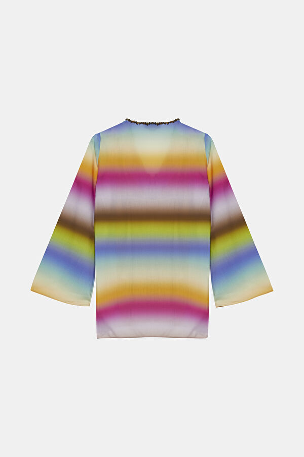 Colorful Gradient Pattern Short Women's Dress 4
