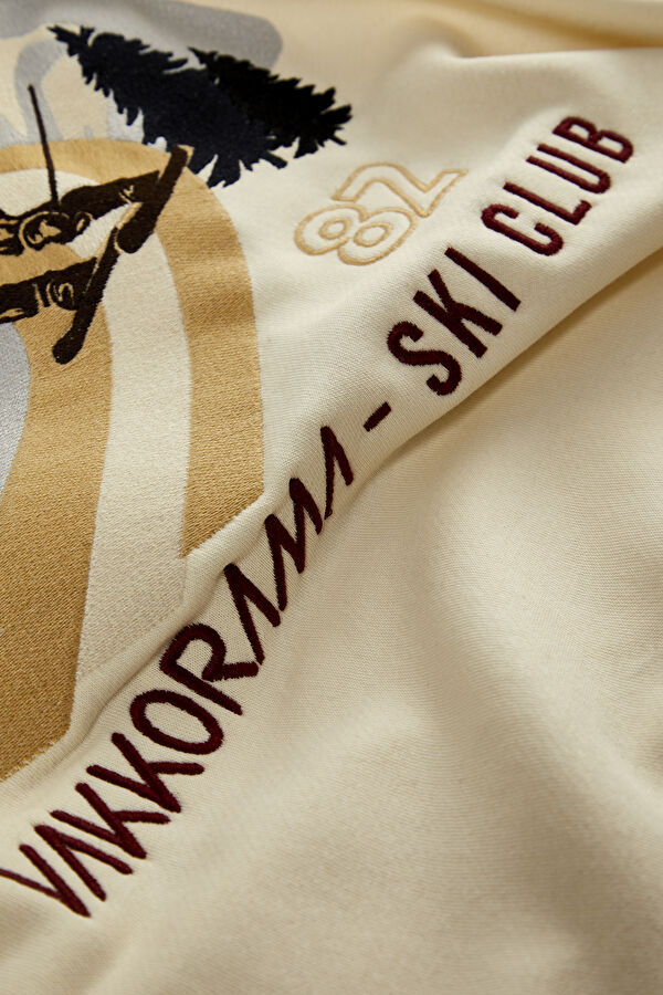 Bej Bisiklet Yaka Sweatshirt 5