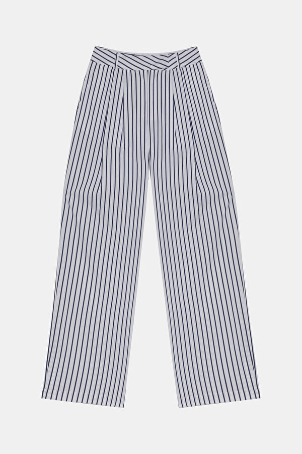 Navy Blue Straight Leg Women's Trousers