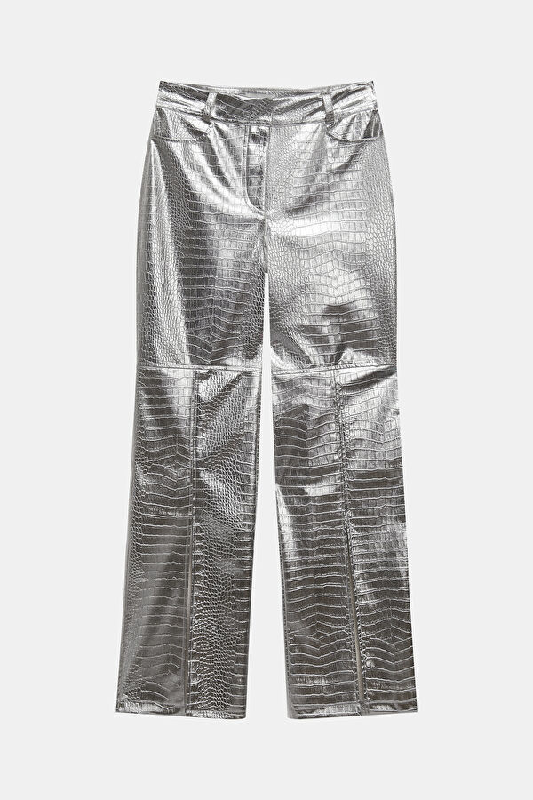 Gümüş Boru Paça Kadın Pantolon