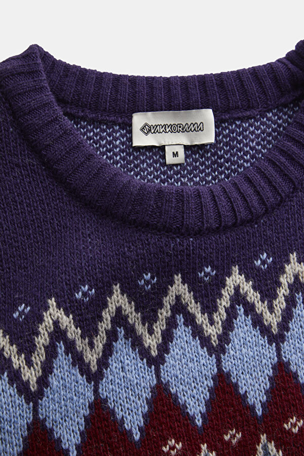 Multicolor Knitting Design Viscose/Wool Tricot Jersey 3