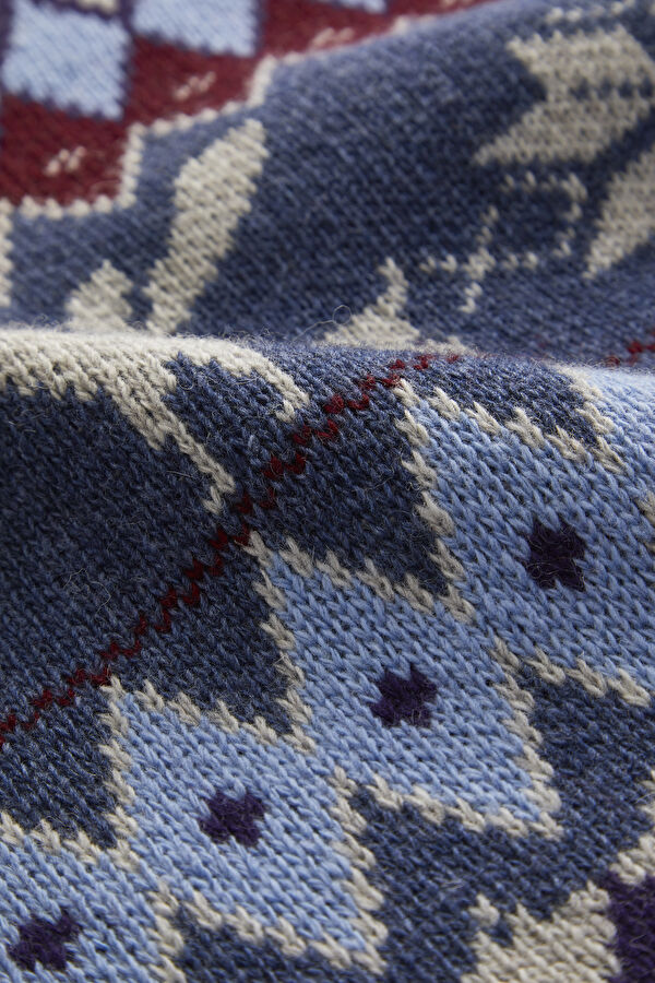 Multicolor Knitting Design Viscose/Wool Tricot Jersey 5