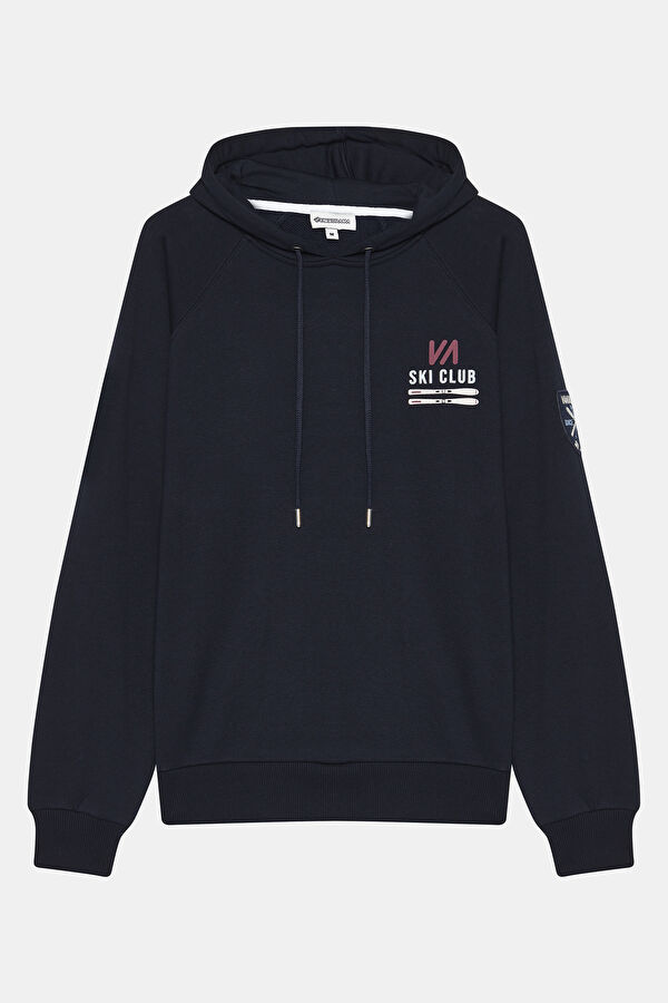 Lacivert Kapuşonlu Erkek Sweatshirt