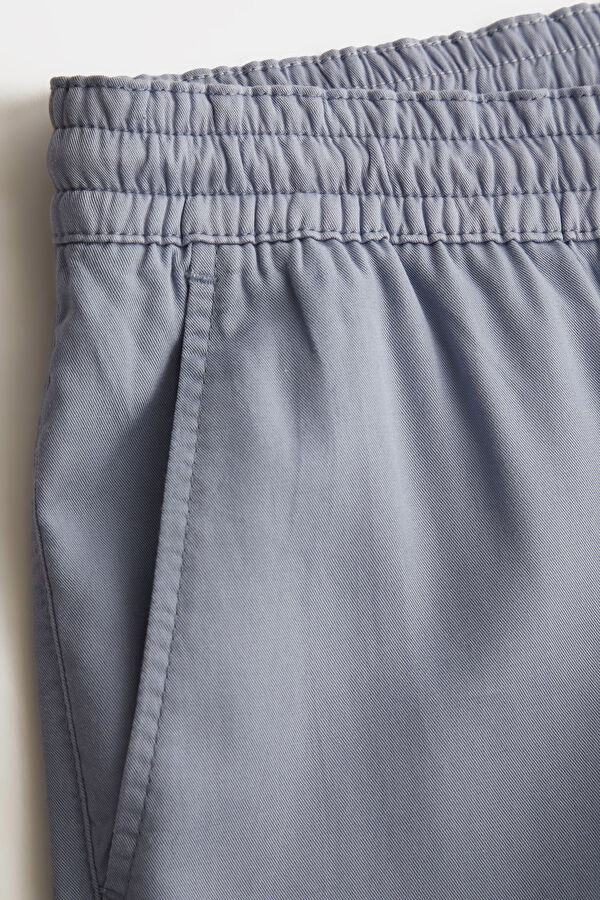 Blue Straight Leg Lyocell Men's Trousers 5