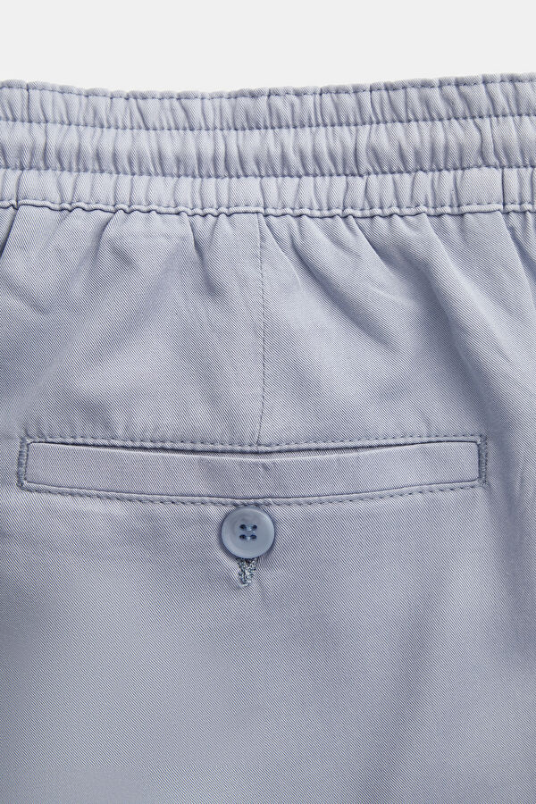 Blue Straight Leg Lyocell Men's Trousers 7