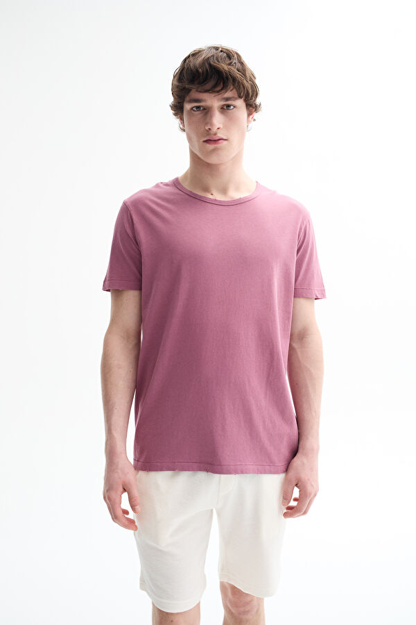 Mürdüm Bisiklet Yaka Erkek T-Shirt