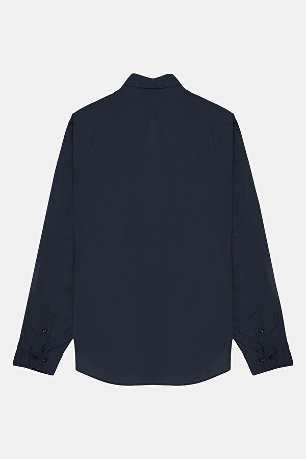 Relax Mold Navy Blue Button Collar Shirt 2