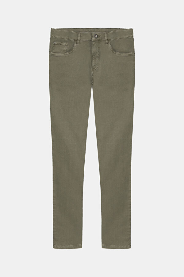 Khaki Straight Leg Men's Trousers
