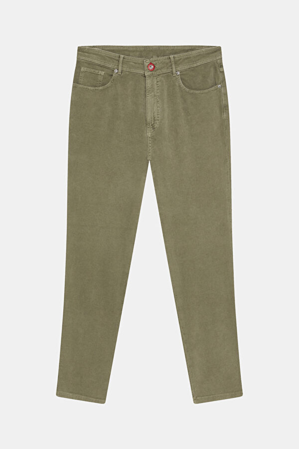 Haki Boru Paça Jean Erkek Pantolon