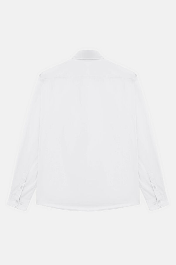 Relax Fit White Button-Down Collar Men's Shirt 4