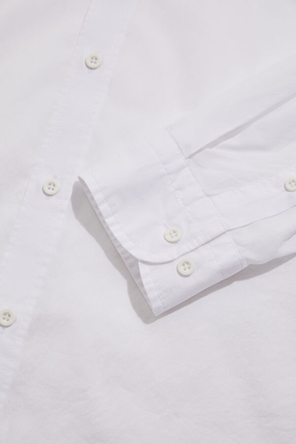 Relax Fit White Button-Down Collar Men's Shirt 6