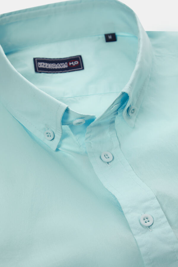 Relaxed Fit Light Blue Button-Down Collar Men's Shirt 3