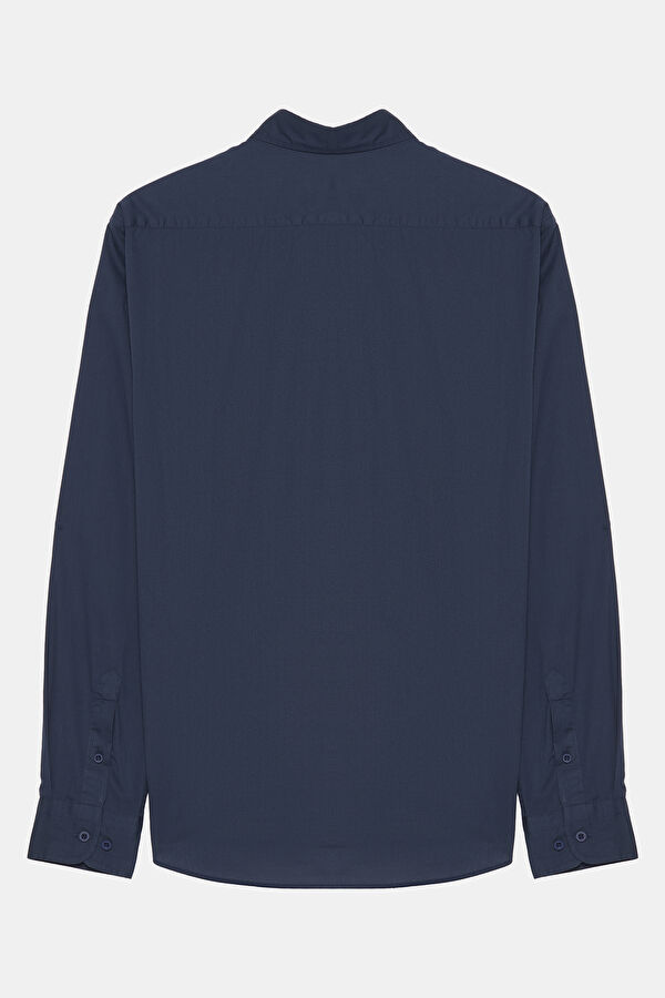 Relax Fit Navy Blue buttoned collar Shirt 2