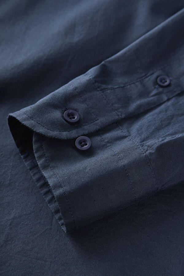 Relax Fit Navy Blue buttoned collar Shirt 4