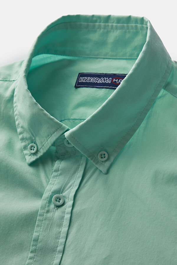 Relaxed Fit Mint Button-Down Collar Men's Shirt 3