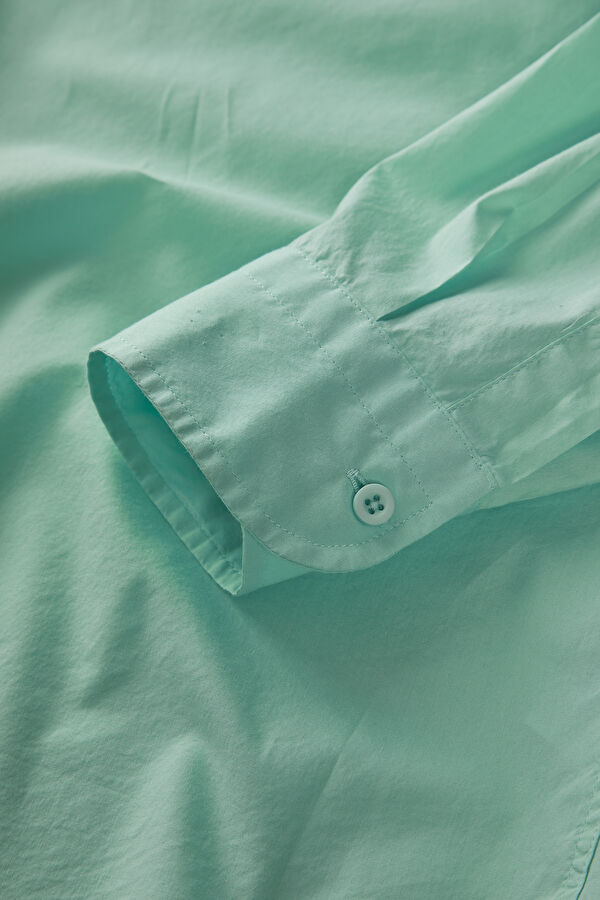 Relaxed Fit Mint Button-Down Collar Men's Shirt 4