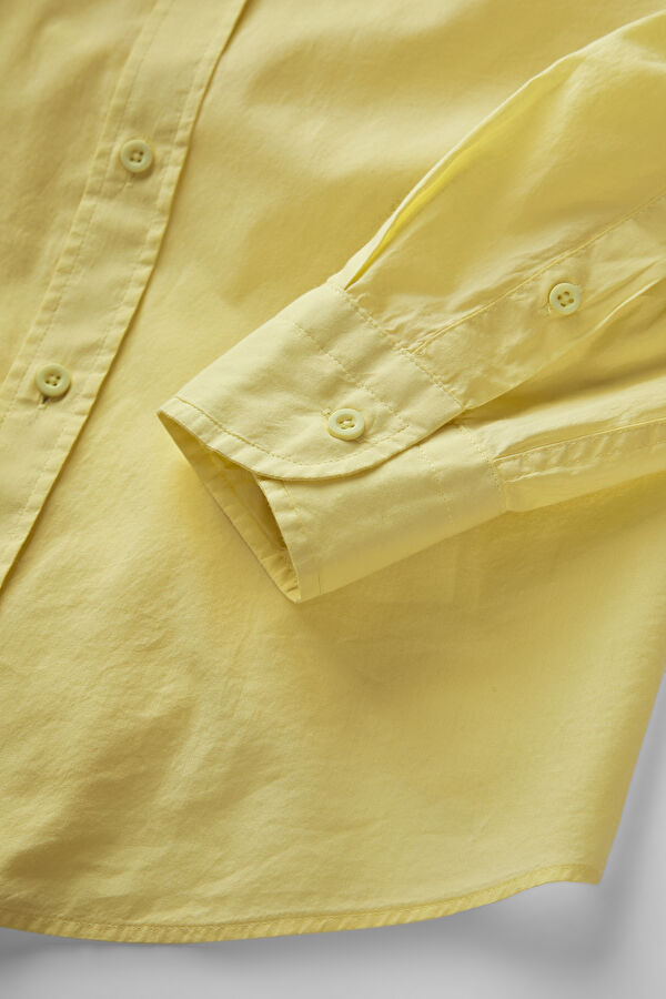 Relaxed Fit Yellow Button-Down Collar Men's Shirt 6
