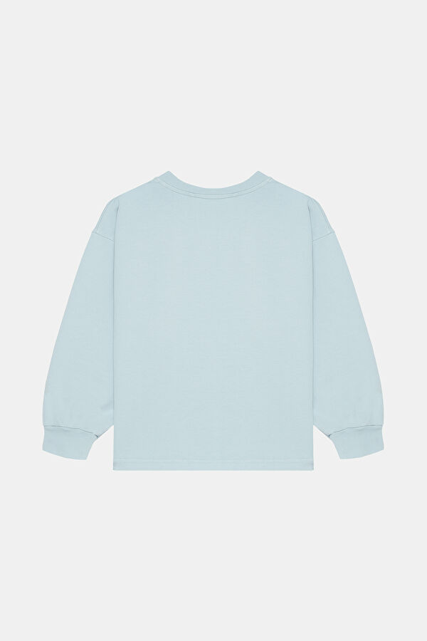 Light Blue Crew Neck Children's T-Shirt 3
