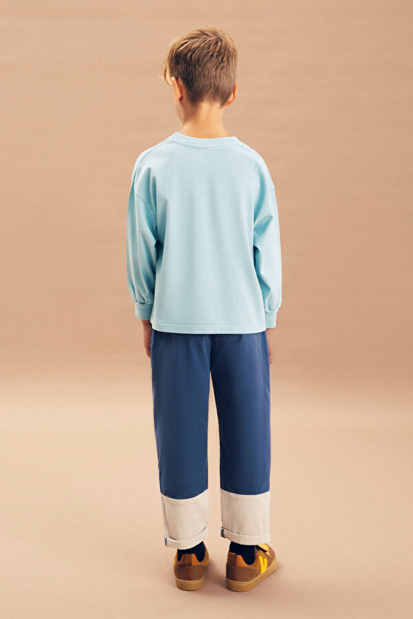 Light Blue Crew Neck Children's T-Shirt 7