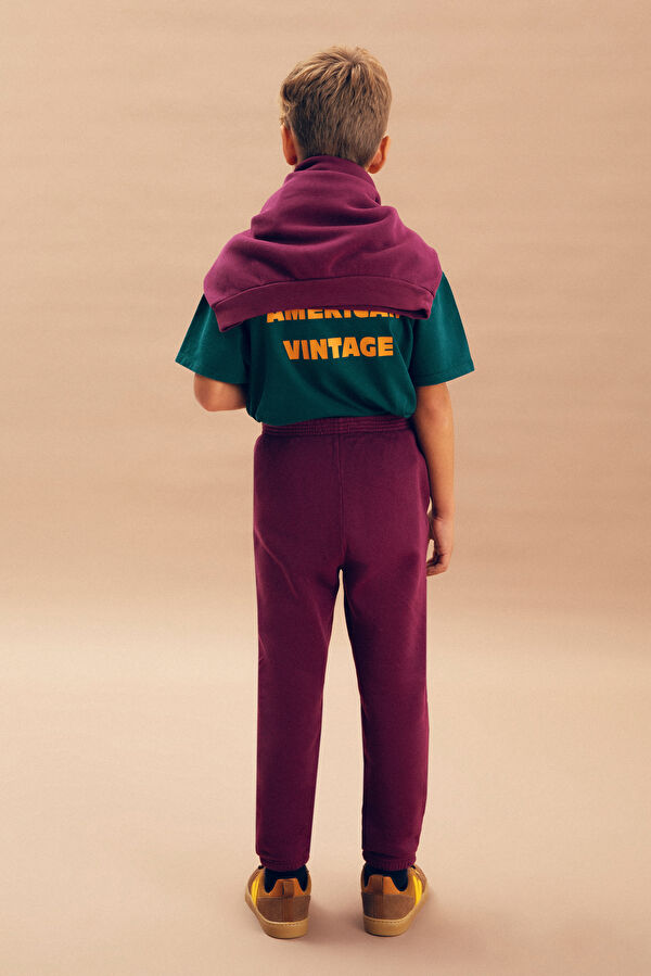 Bordo Boru Paça Spor Pantolon 2
