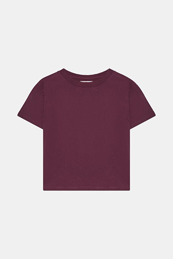 Burgundy Crew Neck Children's T-Shirt 2