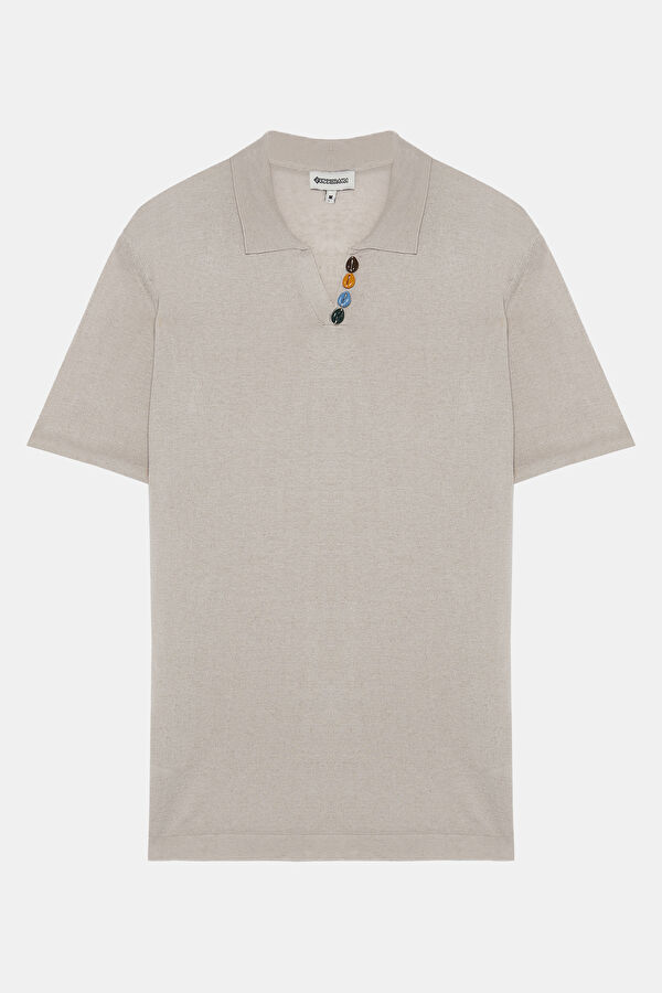 Mink Polo Collar Linen Viscose Men's T-Shirt
