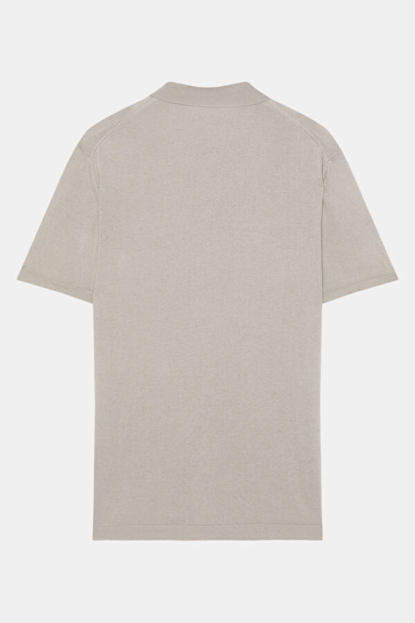 Mink Polo Collar Linen Viscose Men's T-Shirt 2