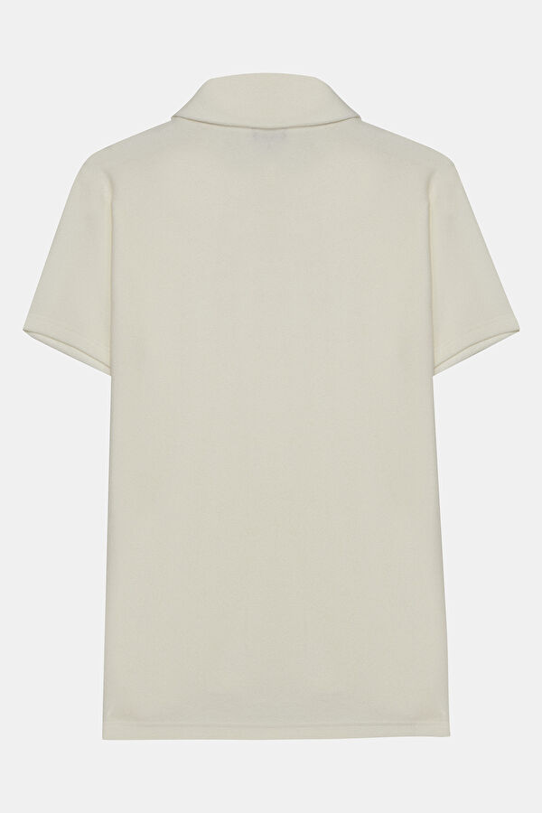 Relax Kalıp Ekru Polo Yaka T-Shirt 5