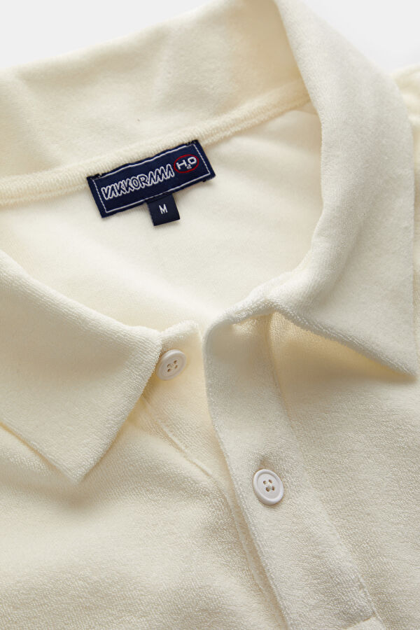 Relax Kalıp Ekru Polo Yaka T-Shirt 6