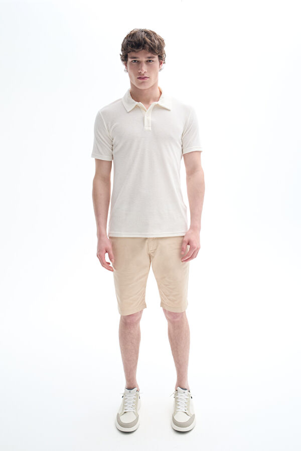 Relax Kalıp Ekru Polo Yaka T-Shirt 3